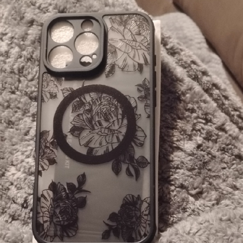 Floral Black and Gray Phone Case